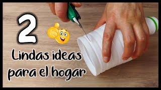 2 INCREIBLES IDEAS CON BOTELLA DE YOGOURT Y TUBOS DE CARTÓN - Manualidades para el hogar 2023