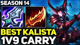 RANK 1 BEST KALISTA IN THE WORLD 1V9 CARRY GAMEPLAY  Season 14 League of Legends