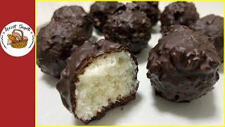4 Malzemeli Kolay Çikolata Kaplı Hindistan Cevizi Topları #kolaytatlıtarifleri