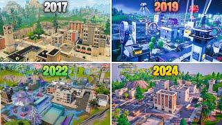 Evolution of The Entire Tilted Towers in Fortnite 2017 - 2024