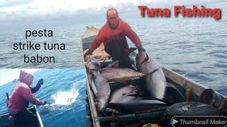 PESTA STRIKE TUNA BABONUMPAN AMPUH MANCING TUNAYELLOWFIN TUNA FISHING FOR TUNA IN PAPUA