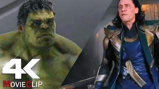 Hulk Smashes Loki In Hindi - Funny Fight Scene - The Avengers Final Battle Movie CLIP 4K