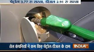 Petrol price cut by Rs 3.77litre diesel by Rs 2.91