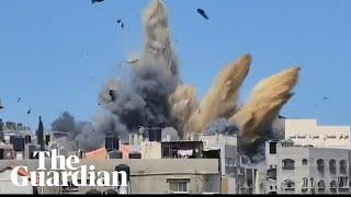 Moment Israeli airstrike hits house in northern Gaza as fighting continues