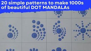 Dot mandala for beginners  Basic patterns  For very beginners  2022  ATM Creations