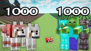 1000 Dogs Vs 1000 Zombies  Minecraft