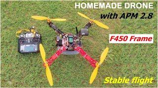 Flying Video of F450 Drone  APM 2.8 Flight Controller  Stable Flight  Make Quadcopter at home