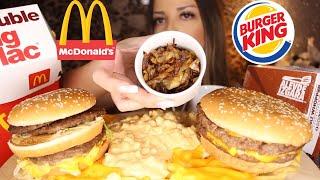 TÜRKÇE ASMR  MC DONALDS VS BURGER KING  ANIMAL STYLE FRIES  EATING SOUNDS  멐방