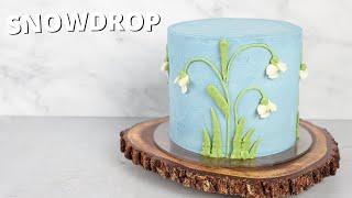 How to make a 3D Buttercream snowdrop flower cake   Cake Decorating For Beginners 