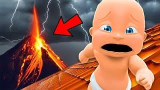 Volcano DESTROYS Babys House