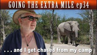 An Elephant chases me from my camp @4xoverland