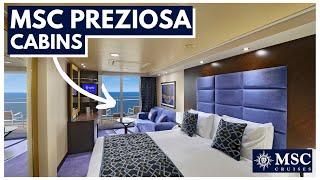 We tour MSC Preziosa CABINS Including a YACHT CLUB SUITE