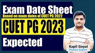 CUET PG 2023 Exam date sheet  Expected Exam date sheet CUET PG 2023  CUET PG 2023 Exams date