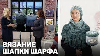 Вязание шапки шарфа из Alize Superlana Midi Ombre Batik