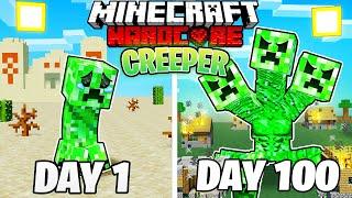 I Survived 100 DAYS as a CREEPER in HARDCORE Minecraft