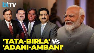 #SabseSolidPMInterview  PM Modi Counters Adani-Ambani Attacks With Tata-Birla