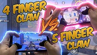 4 Finger Claw vs 5 Finger Claw  Which is Better For You?  PUBG MOBILE With Handcam