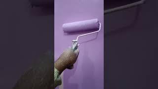 how to apply purple colour in wallpurple colour #paint #painting #wallpainting #wall #purple