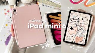  iPad mini 6 pink unboxing aesthetic apple pencil 2 + accessories˚⊹