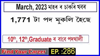 Assam JOB News Episode 286  Latest Assam Job Notifications 2023