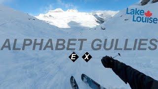 skiing the ALPHABET GULLIES at LAKE LOUISE