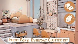 The Sims 4  Pastel pop kit & Everyday clutter kit overview  Pastel studio apartment