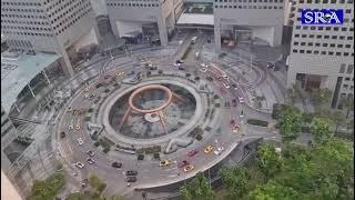 Cars not exiting at Suntec City Roundabout