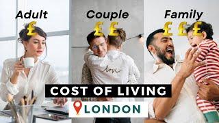 How much money you need to live in London  Minimum Salary & Cost Of Living Adults Couples & Family