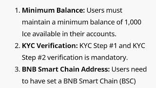 Ice monthly distribution requirements