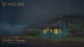 STORMY NIGHT IN HAWAII  Thunder Wind & Rainstorm Ambience  RELAX  STUDY  SLEEP  10 HOURS