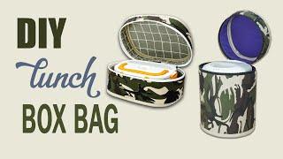 DIY How to make your own rectangular and cylindrical lunch box bag from military uniform fabric