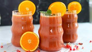 Summer Vibrant and Refreshing Orange Pomegranate Juice. Good for Parties and Occasions.