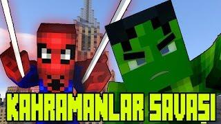 Minecraft Süper Kahraman Savaşları  Spider-Man vs Hulk 