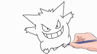 How to Draw The Pokemon Gengar Easy Step by Step