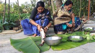 Full Bengali Village Style Recipe  Fish Light Jhol and Palong Sak Recipe