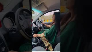 Short driving video in saree#driving #cardriving #rider #shortsvideo