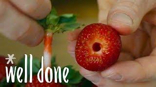 How To Hull Strawberries With A Straw  Food Hacks  Well Done