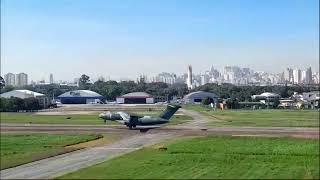 KC-390 MILLENNIUM NO CAMPO DE MARTE SP DECOLAGEM DE ALTA PERFORMANCE AUMENTE O VOLUME DO SOM