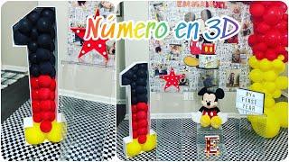 Como Hacer un Número GIGANTESCO en 3D de CARTÓN ESTILO MOSAICO NÚMERO 1 ESTILO MICKEY MOUSE