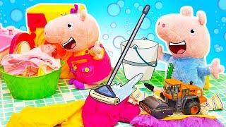 Свинка Пеппа – Джордж помогает с уборкой Видео для детей про игрушки Свинка Пеппа на русском языке