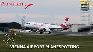 10 GREAT AUSTRIAN AIRLINES LANDINGS  Vienna International Airport Plane Spotting 4K 