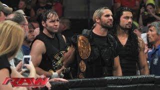 The Shield charges the ring after Randy Orton declares he will be WWE Champion Raw August 5 2013