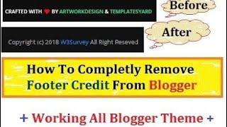 How to remove footer credit link from blogger templates  Solved footer copyright text not founded