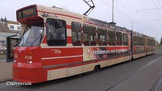 Defecte Oude Tram HTM GTL8 Rijdt Achteruit in Delft Tanthof