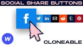 Easily Add Social Share Buttons to Webflow Websites Free Cloneable