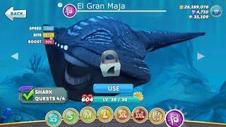 Hangry sharks Evolution New El Gran Maja sharks unlock full upgrade New coming soon update