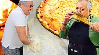 Masters show us how to make pizza dough in Roman pizzeria in Rome Italy