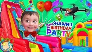 Shawns 2nd Birthday Party BOUNCE HOUSE Inflatable Outdoor Playground Giant Slides FUNnel VIsi