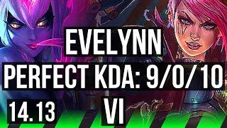 EVELYNN vs VI JGL  9010 Legendary 600+ games  EUW Master  14.13