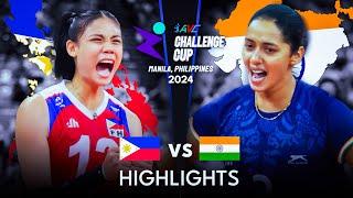  INDIA vs PHILIPPINES   Highlights  AVC Challenge Cup 2024